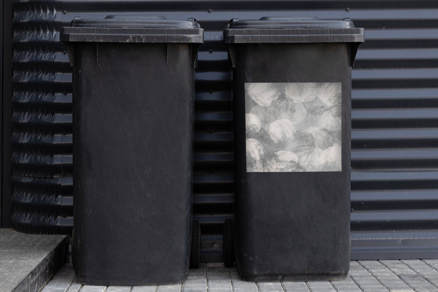 - Container, - Mülltonne, Malerei Wandsticker Grau Abfalbehälter (1 Mülleimer-aufkleber, Abstrakt Sticker, MuchoWow Farbe St), -