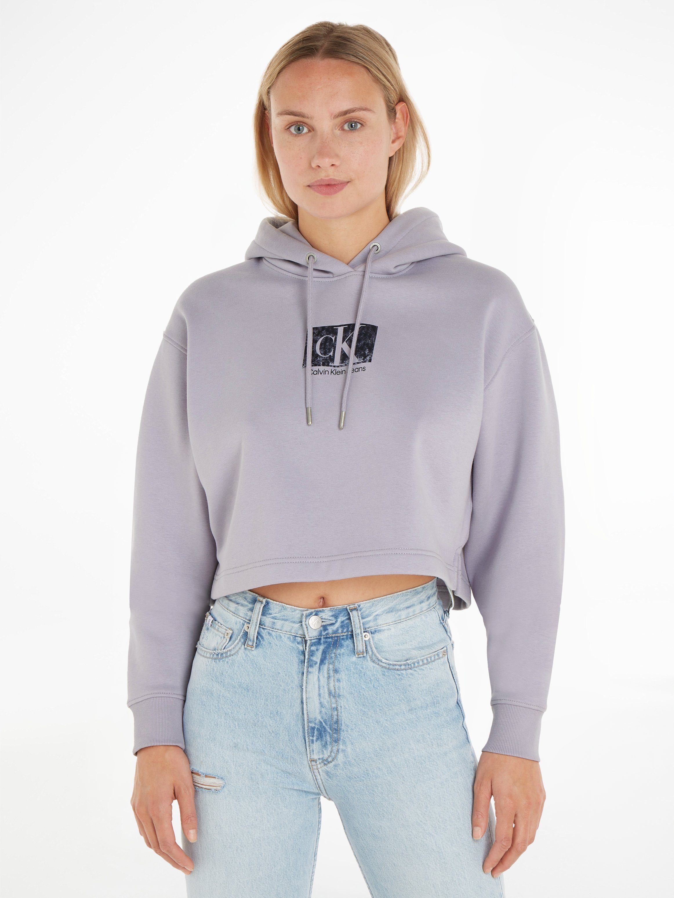 Calvin Klein Jeans Kapuzensweatshirt PRINTED BOX CROPPED HOODIE