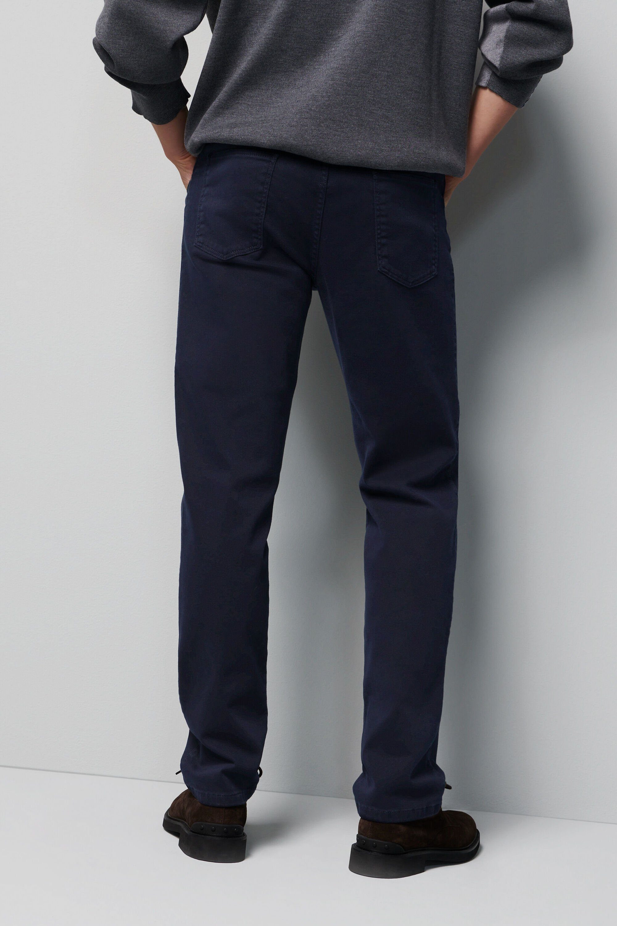 Design im unifarbenem MEYER 5-Pocket-Jeans marine