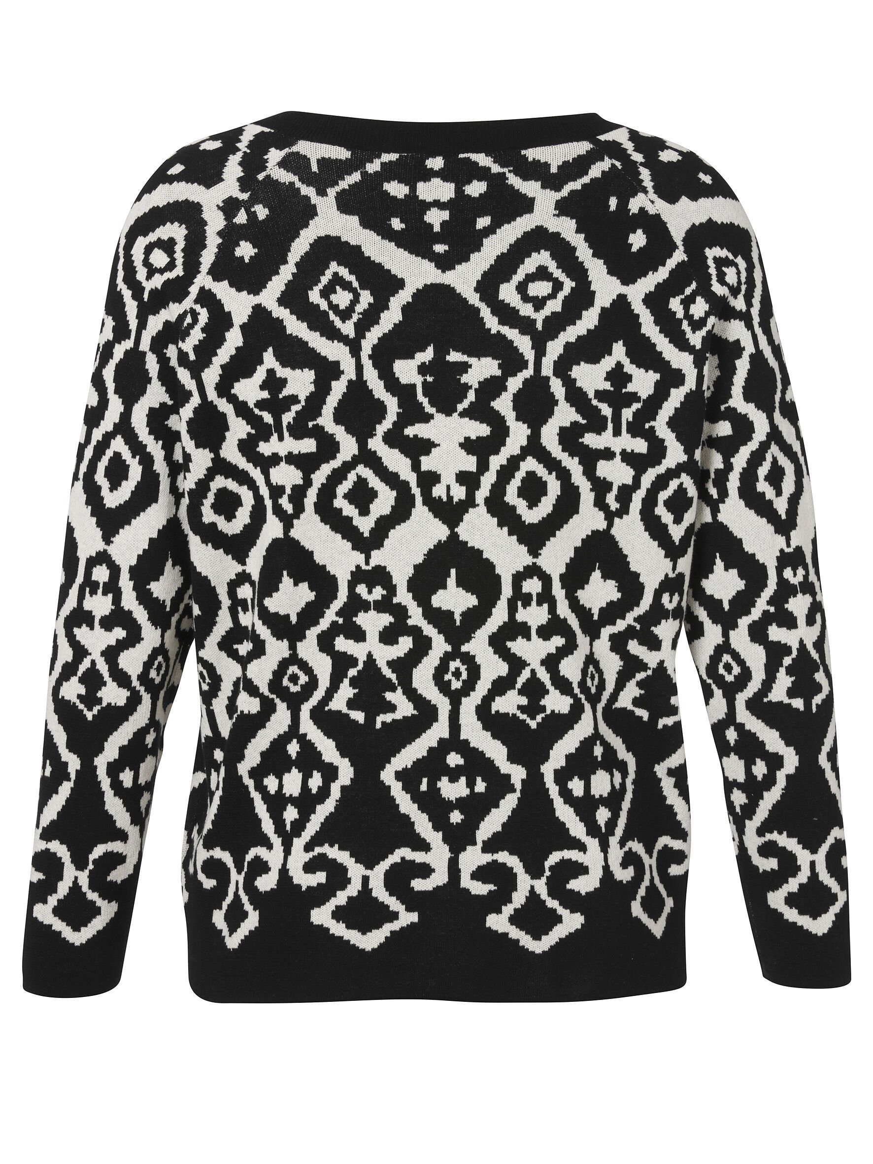 VIA APPIA DUE V-Ausschnitt-Pullover mit zweifarbigem günstig online kaufen