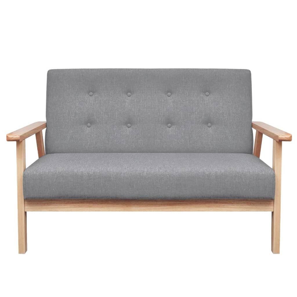 vidaXL Sofa Sofa-Set 2-tlg. Stoff Hellgrau
