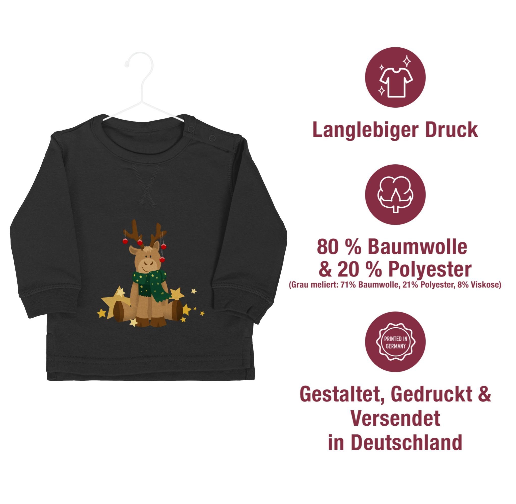 Shirtracer Baby Schwarz süßer Weihnachten Sweatshirt Kleidung Elch 3