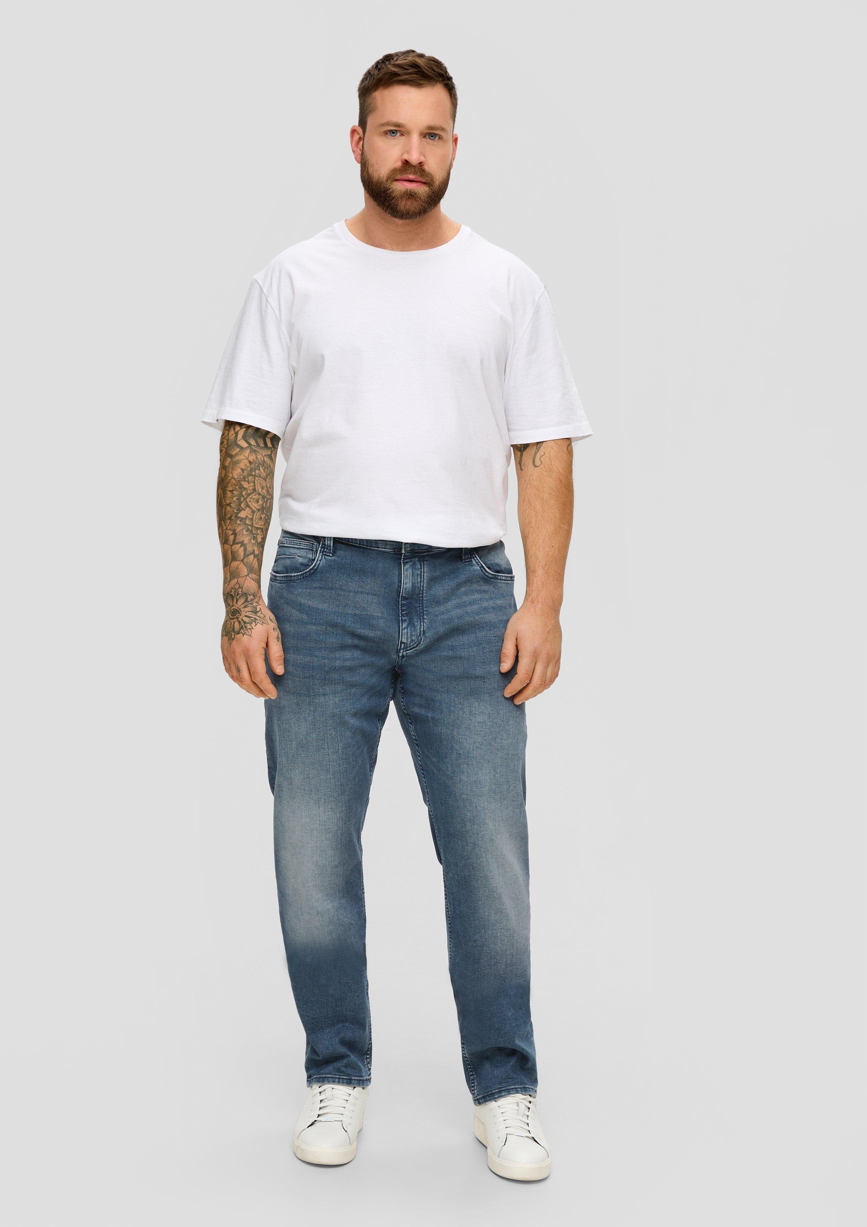 s.Oliver Stoffhose Jeans York / Regular Fit / Mid Rise / Regular Leg Label-Patch
