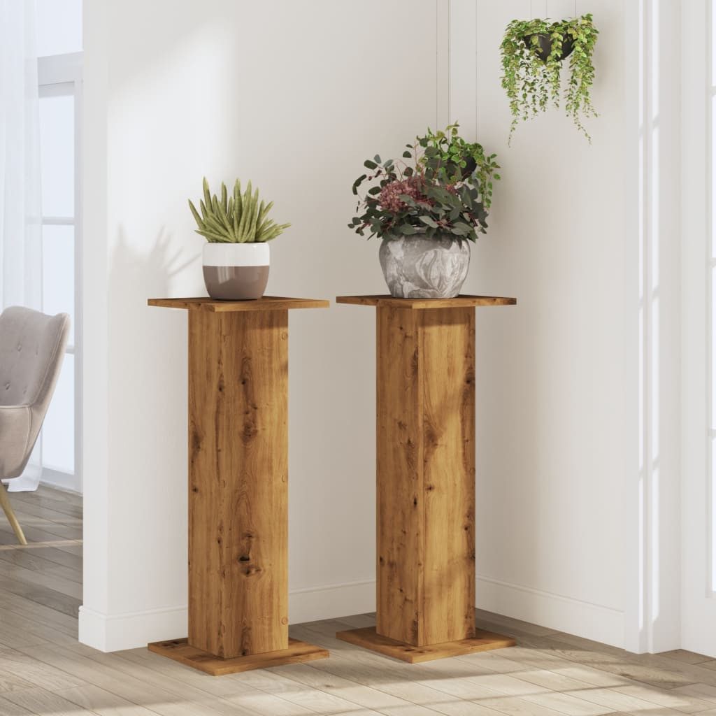vidaXL Blumenständer Pflanzenständer 2 Stk. Artisan-Eiche günstig online kaufen