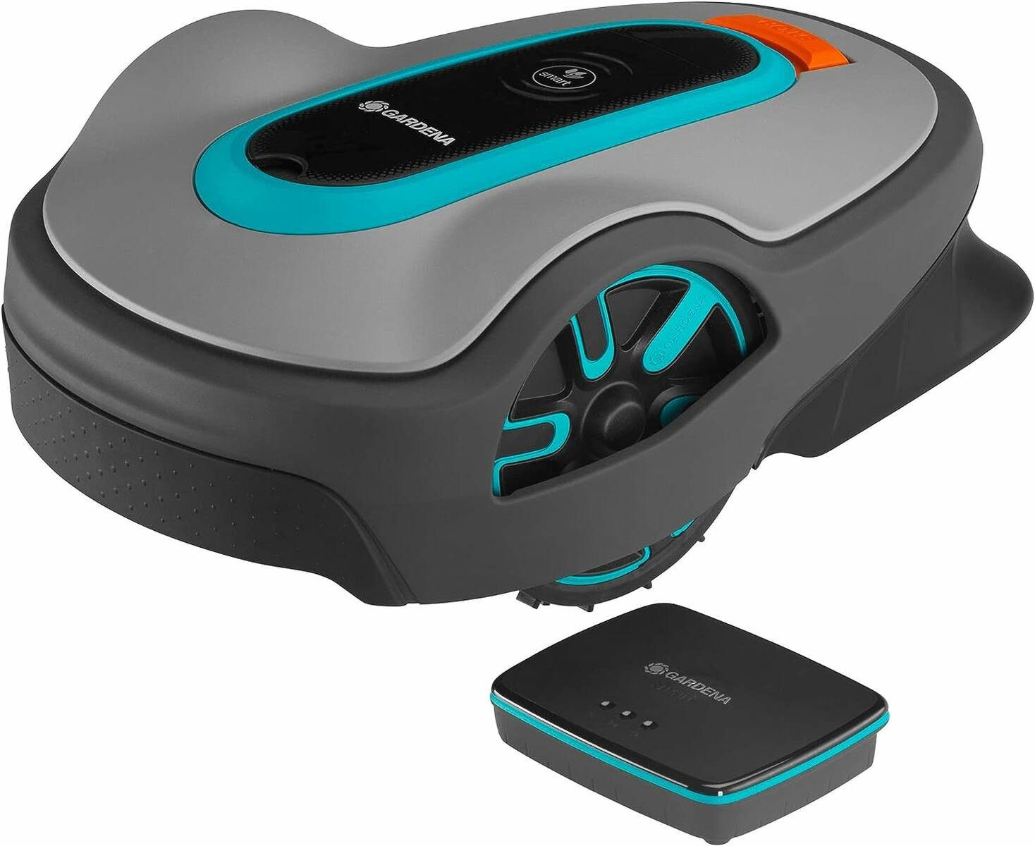 GARDENA Rasenmähroboter SILENO city 600, (Komplett-Set, Inklusive Begrenzungskabel,Haken und Niederspannungskabel), Wetterfest,Mähzonen,GPS,KI,Komplettset grau