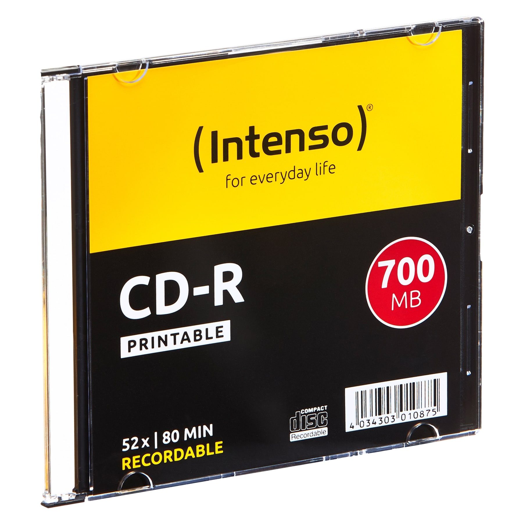 Intenso CD-Rohling INTENSO CD-R Rohling (bedruckbar) Slimcase 10 Stück