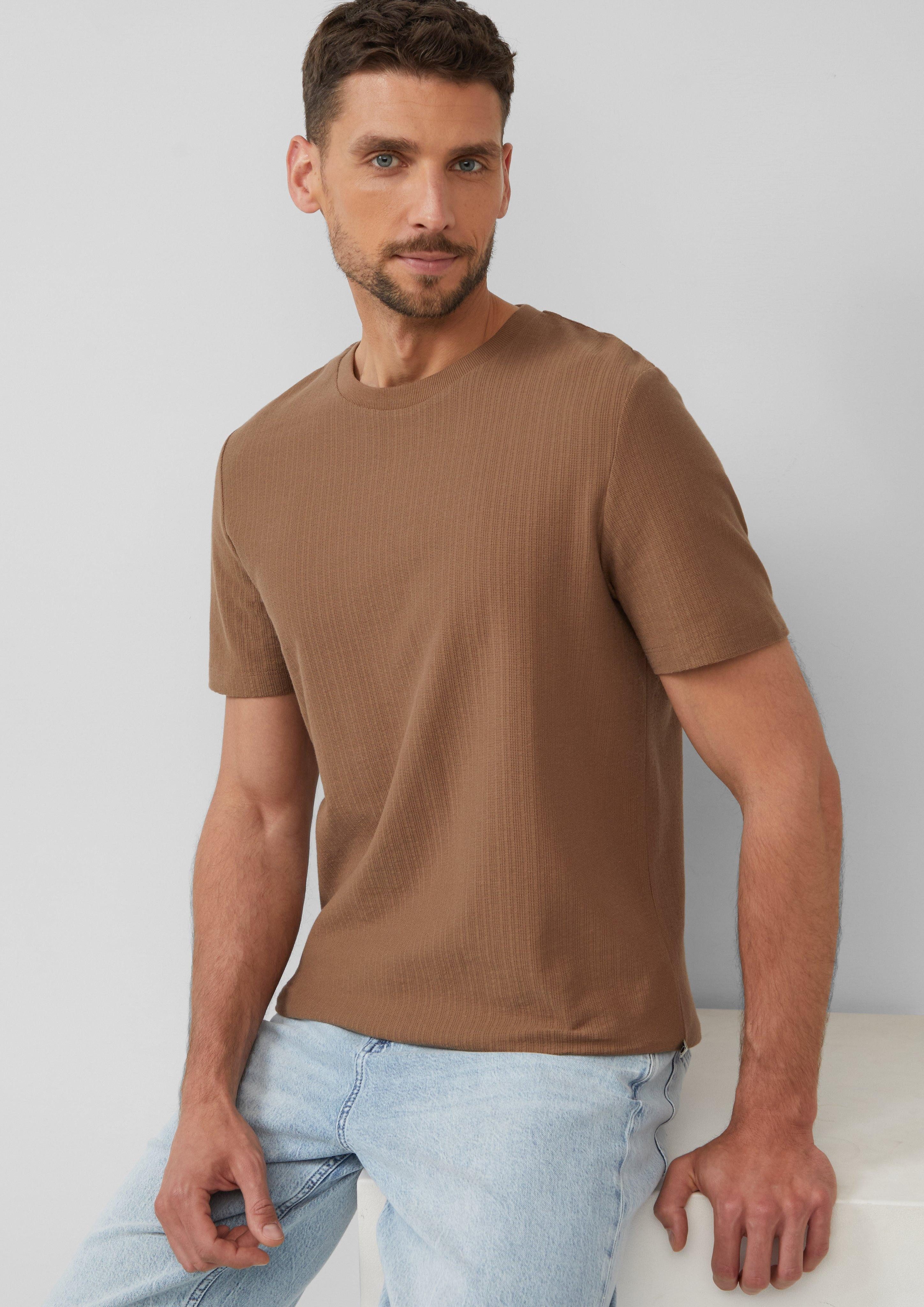 s.Oliver Kurzarmshirt Baumwoll-T-Shirt aus Strukturjersey günstig online kaufen