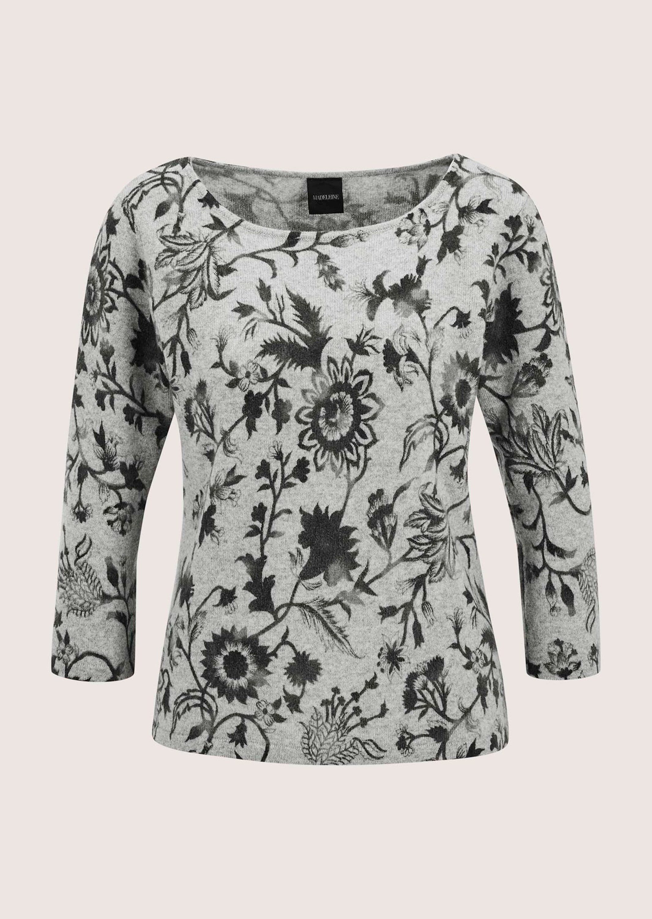 Strickpullover Eleganter Strickpullover mit floralem Druck
