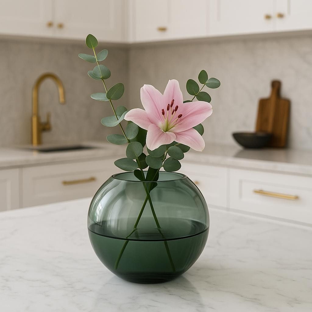 Signature Home Collection Kugelvase Vase Glas rund bernstein grau Glasvase günstig online kaufen