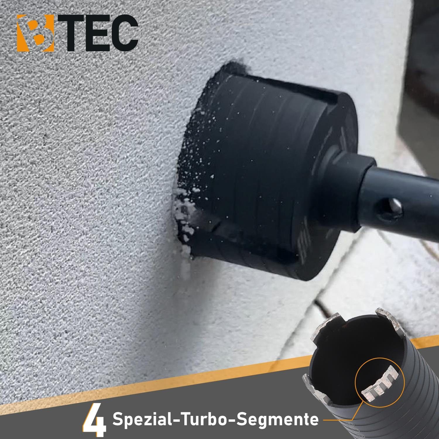 BTEC Diamanttrockenbohrer Diamant Dosensenker M16-Aufnahme 80mm 68mm,4 Segmente Absaugöffnungen, Ø 68 mm – Bild 5 von 5