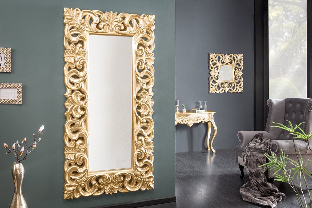 · Barock VENICE Deko gold eckig Wohnzimmer Rahmen · (1-St), riess-ambiente · 180x90cm Wandspiegel mit ·