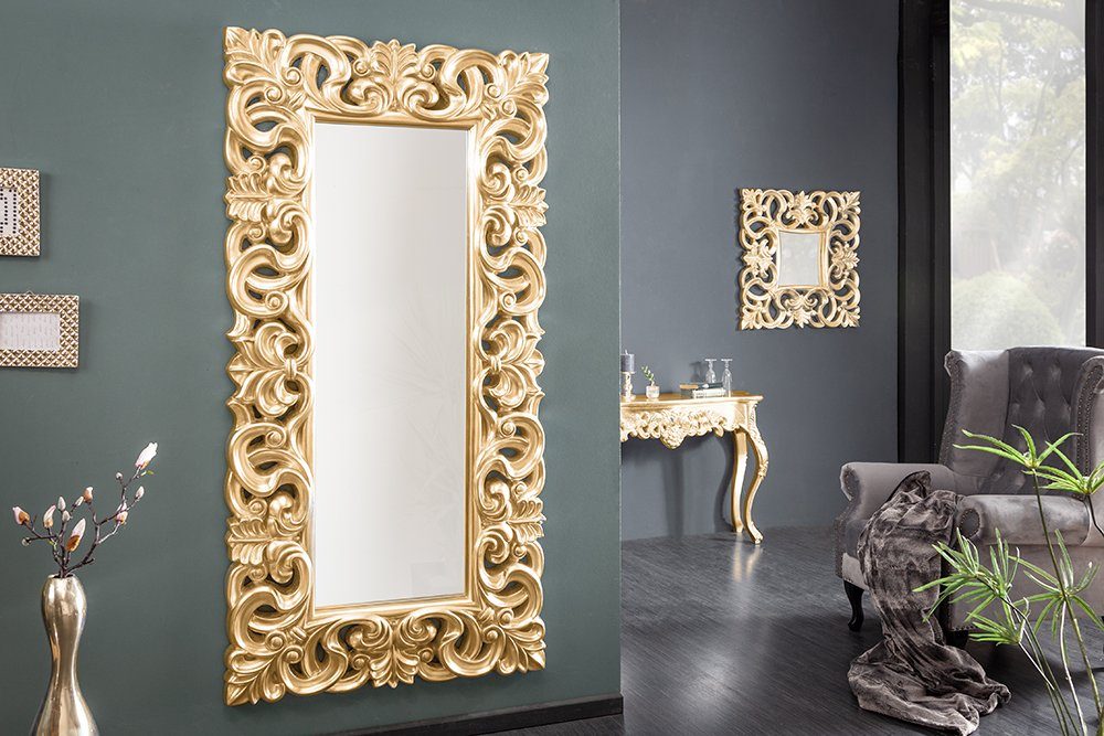 mit Deko · Wohnzimmer gold 180x90cm Rahmen · · (1-St), riess-ambiente · eckig VENICE Wandspiegel Barock