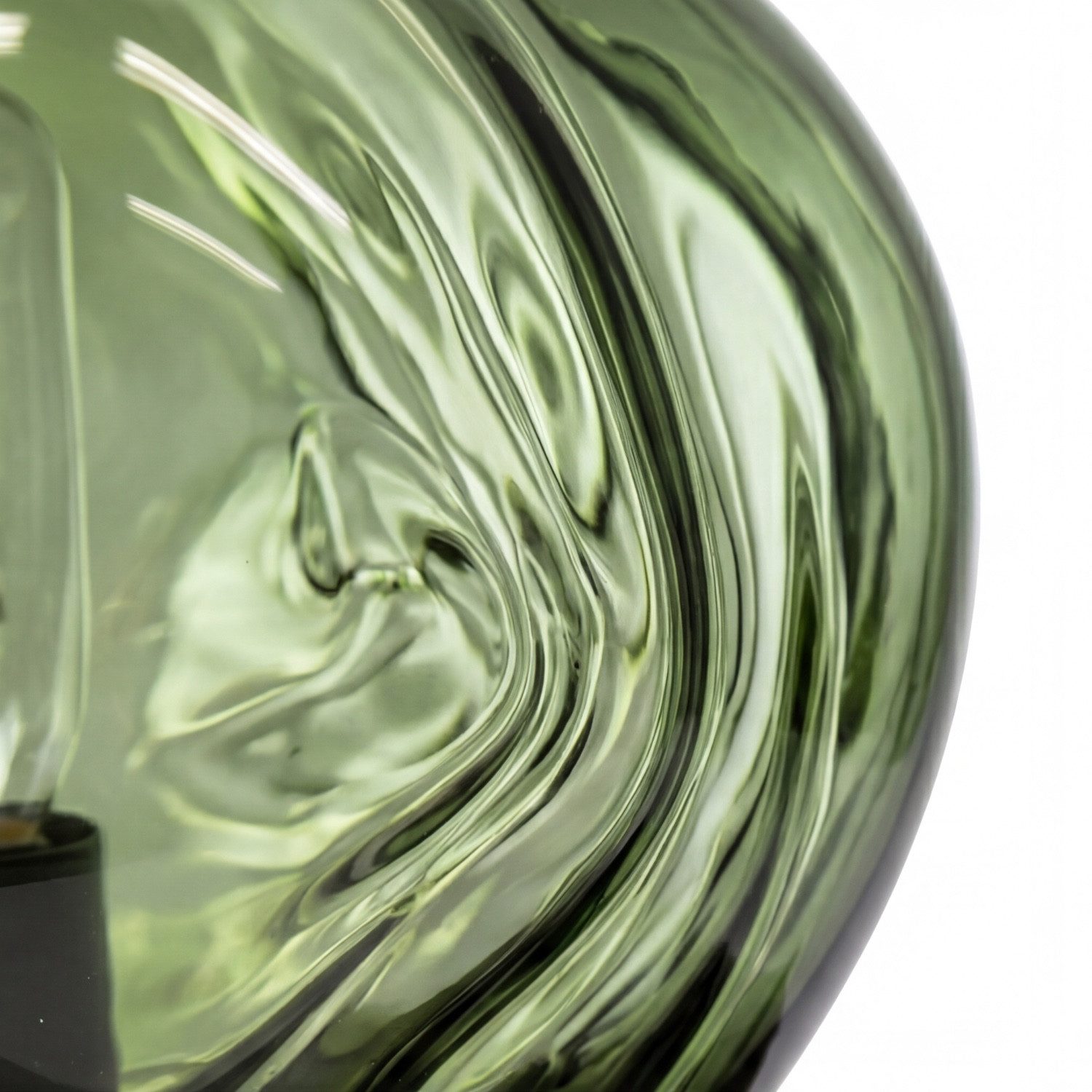 Licht-Erlebnisse Tischleuchte CLONLINA, ohne Leuchtmittel, Glas Grün verspiegelt E14 17,5 cm Lavaglas Nachttisch Schlafzimmer – Bild 4 von 5