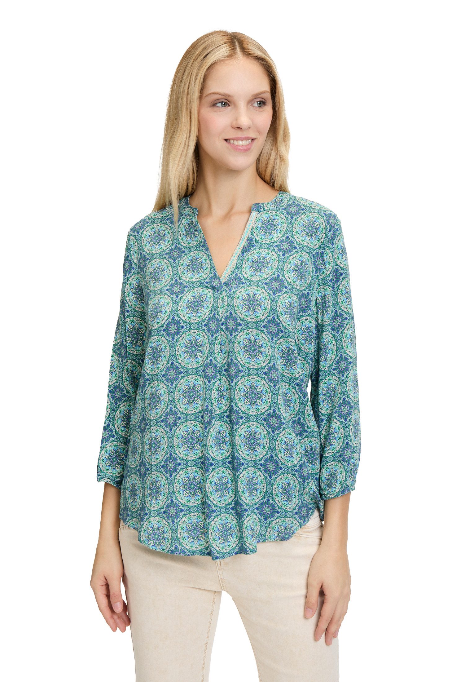 Schlupfbluse Cartoon Casual-Bluse mit Muster
