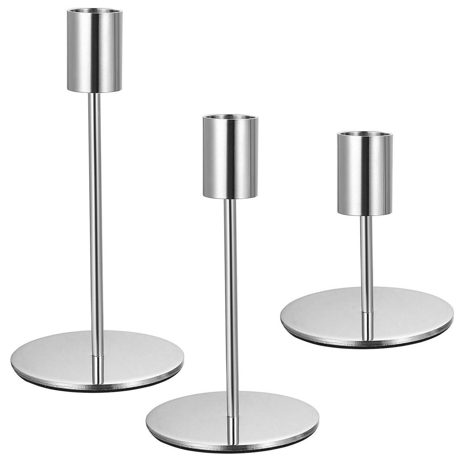 LuxusKollektion Kerzenständer Kerzenständer Silber Stabkerzenhalter (3 St)