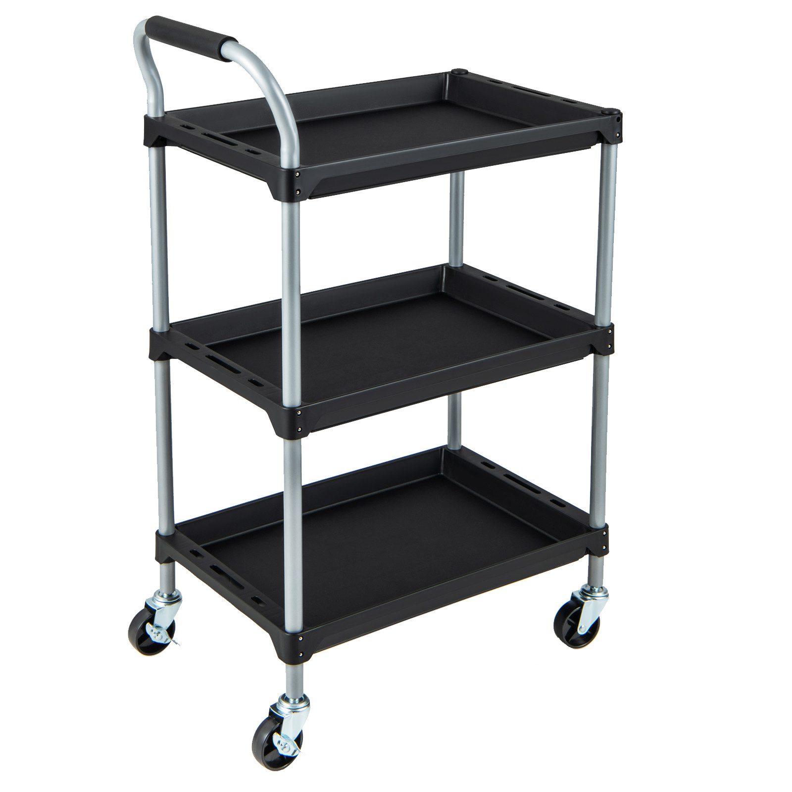 COSTWAY Werkzeugwagen, max. Traglast:45 kg, mit 3 Etagen, gepolstertem Griff & Rollen