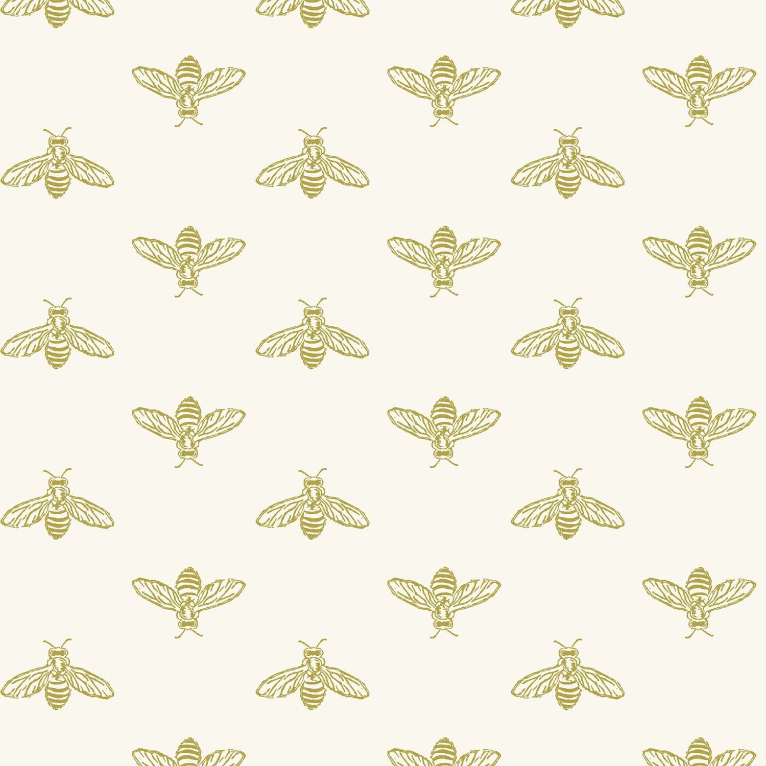 Joules Vliestapete Block Print Bee, glatt, animal print, (1 St), animal print