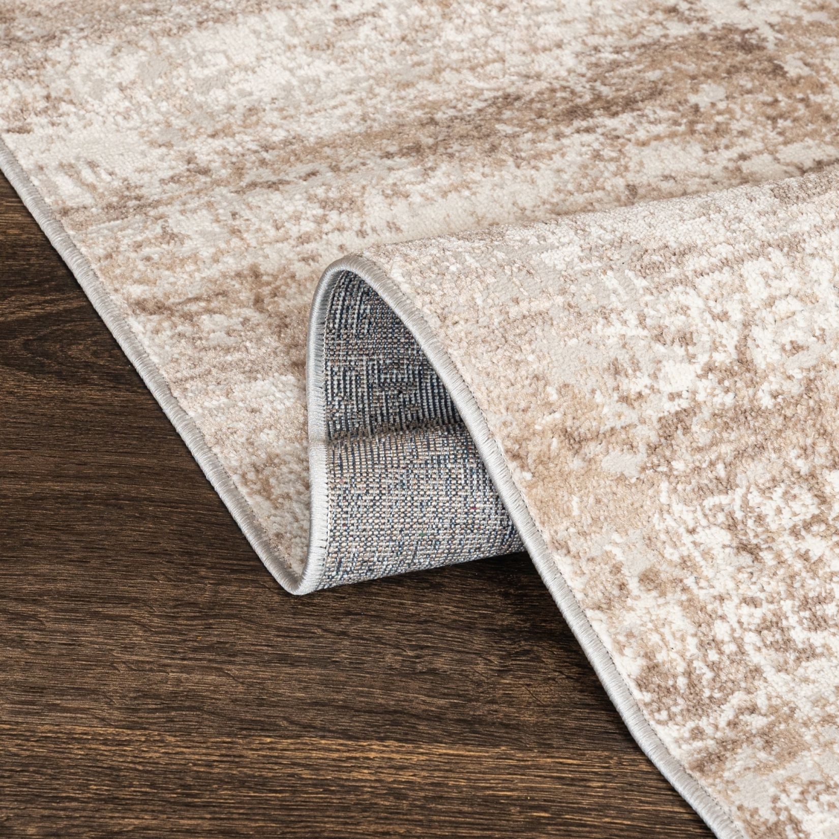 Mazovia Läufer Modern Abstrakt Beige Creme Flur, Schlafzimmer, Diele, Fußbodenheizung – Bild 4 von 5