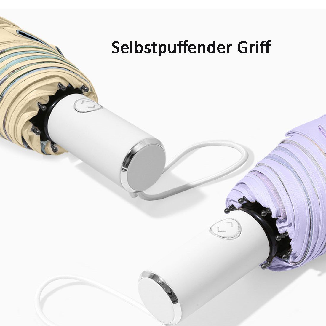 DÖRÖY Regenschirm,regenfest,winddicht Taschenregenschirm tragbarer Gelb UV-Faltschirm, automatischer