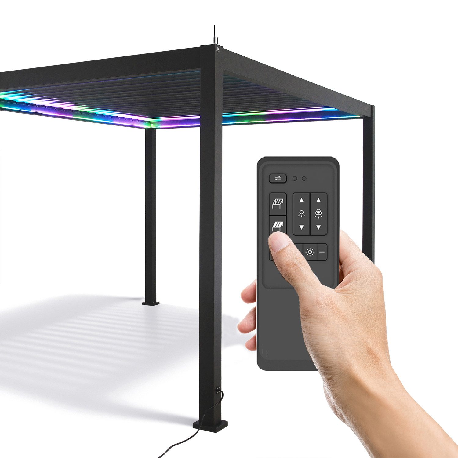 Mirador Pergola 111DA Elektrische Pergola mit Lamellendach, BxTxH: 300x600x250 cm, (Packung, 1-tlg), LED-Beleuchtung und App-Steuerung