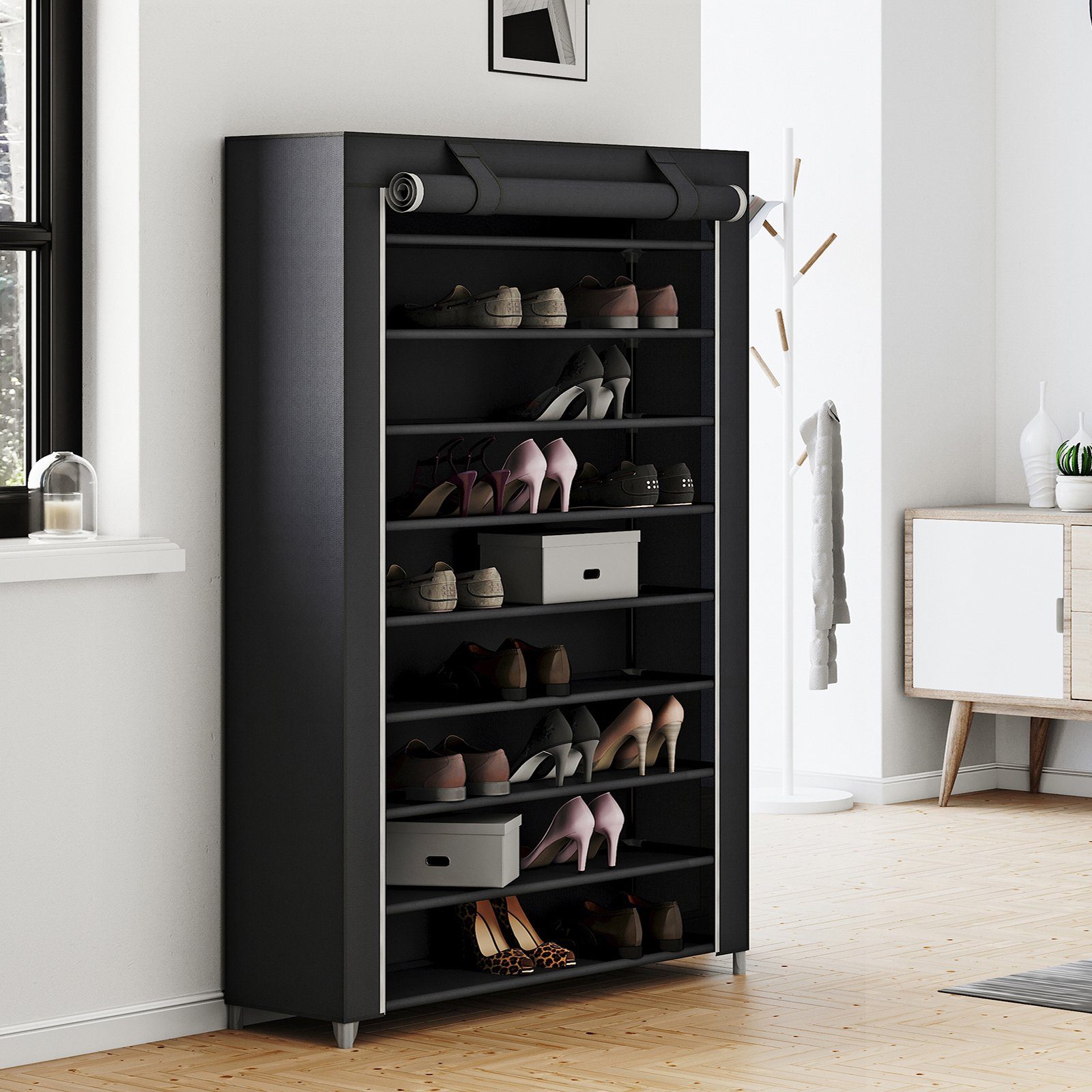 SONGMICS Schuhschrank »RXJ00H« Schuhschrank mit 10 Ebenen, staubdichtem