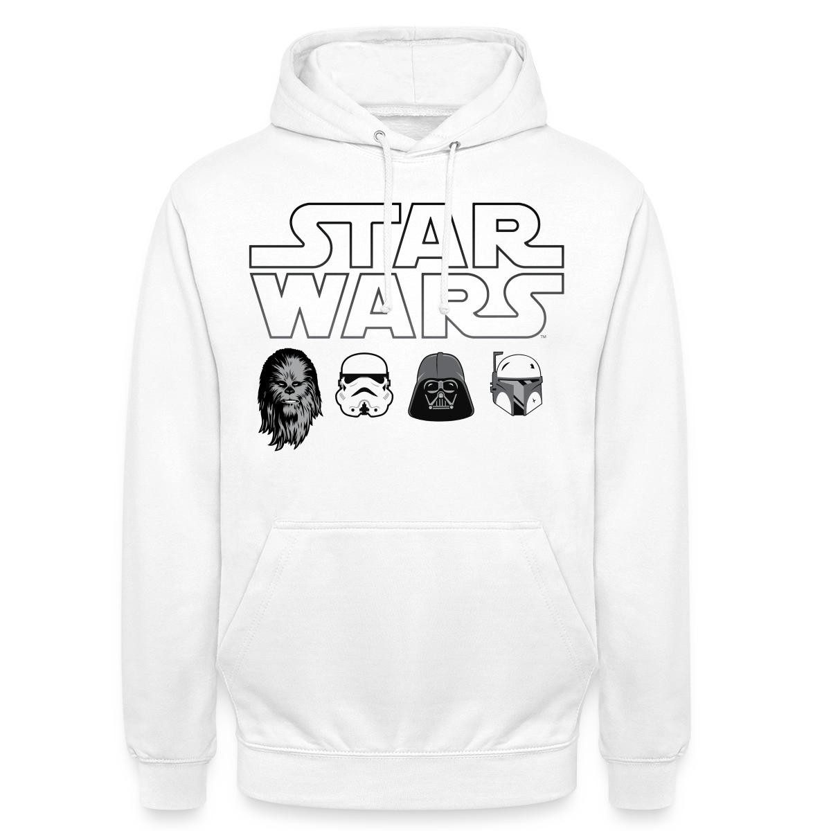 Spreadshirt Hoodie Star Wars Chewbacca Stormtrooper Darth Vader Icons Unisex Hoodie (1-tlg)