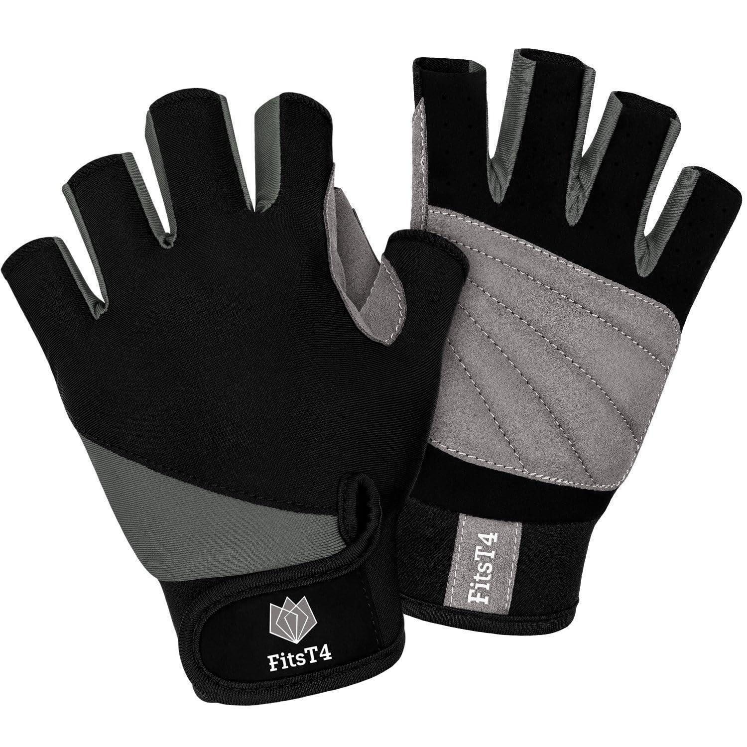LuxusKollektion Angelhandschuhe Handschuhe Wasserski 3/4 Finger Grau (1-St)