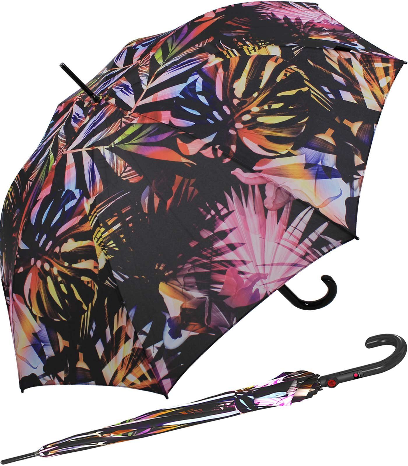 Knirps® Langregenschirm Damen und groß, leichter für Automatik, Schirm Dach durch im großer, stabil mit Fiberglas leicht