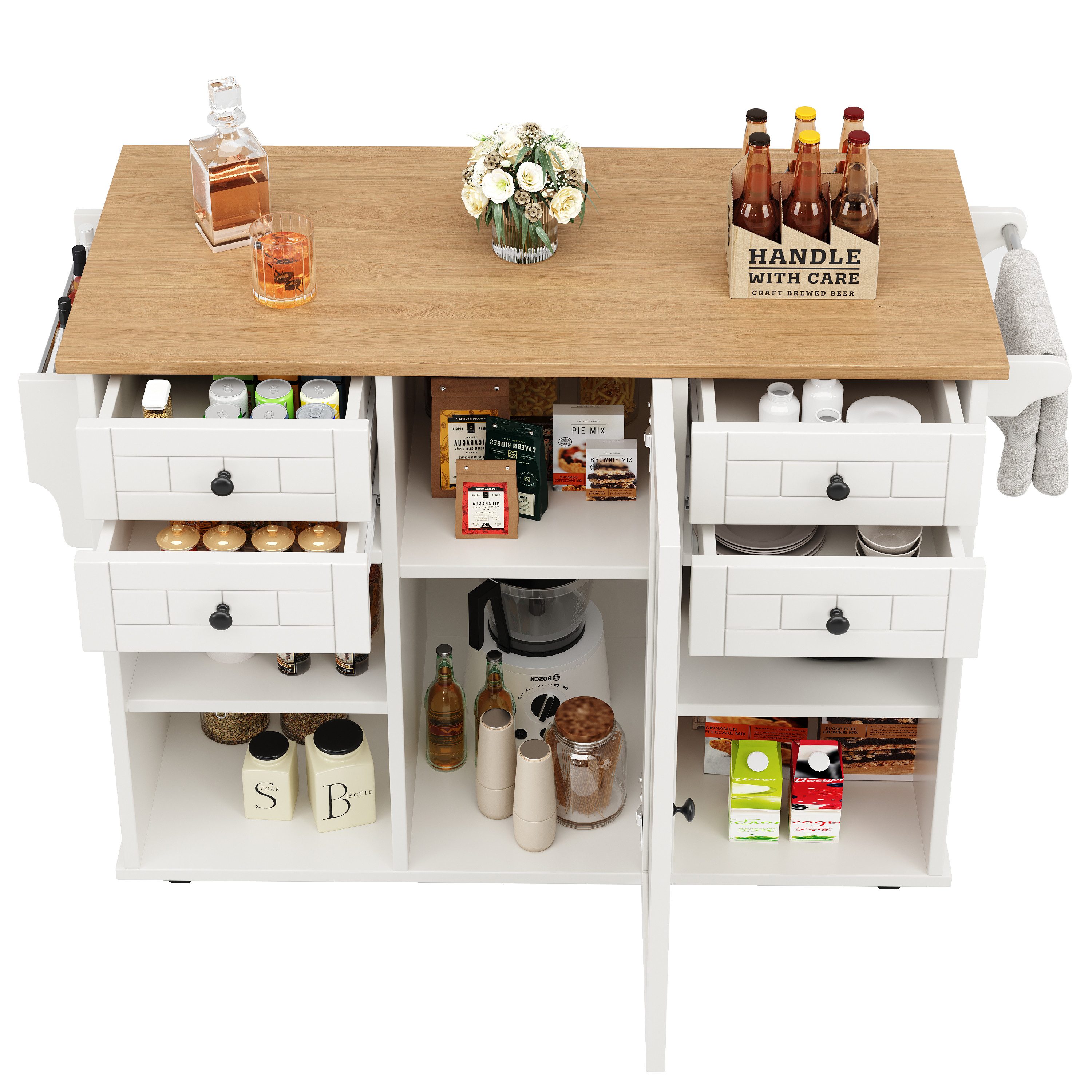 HAUSS SPOLE Küchenwagen 127×46×91,5cm mit Stauraum günstig online kaufen