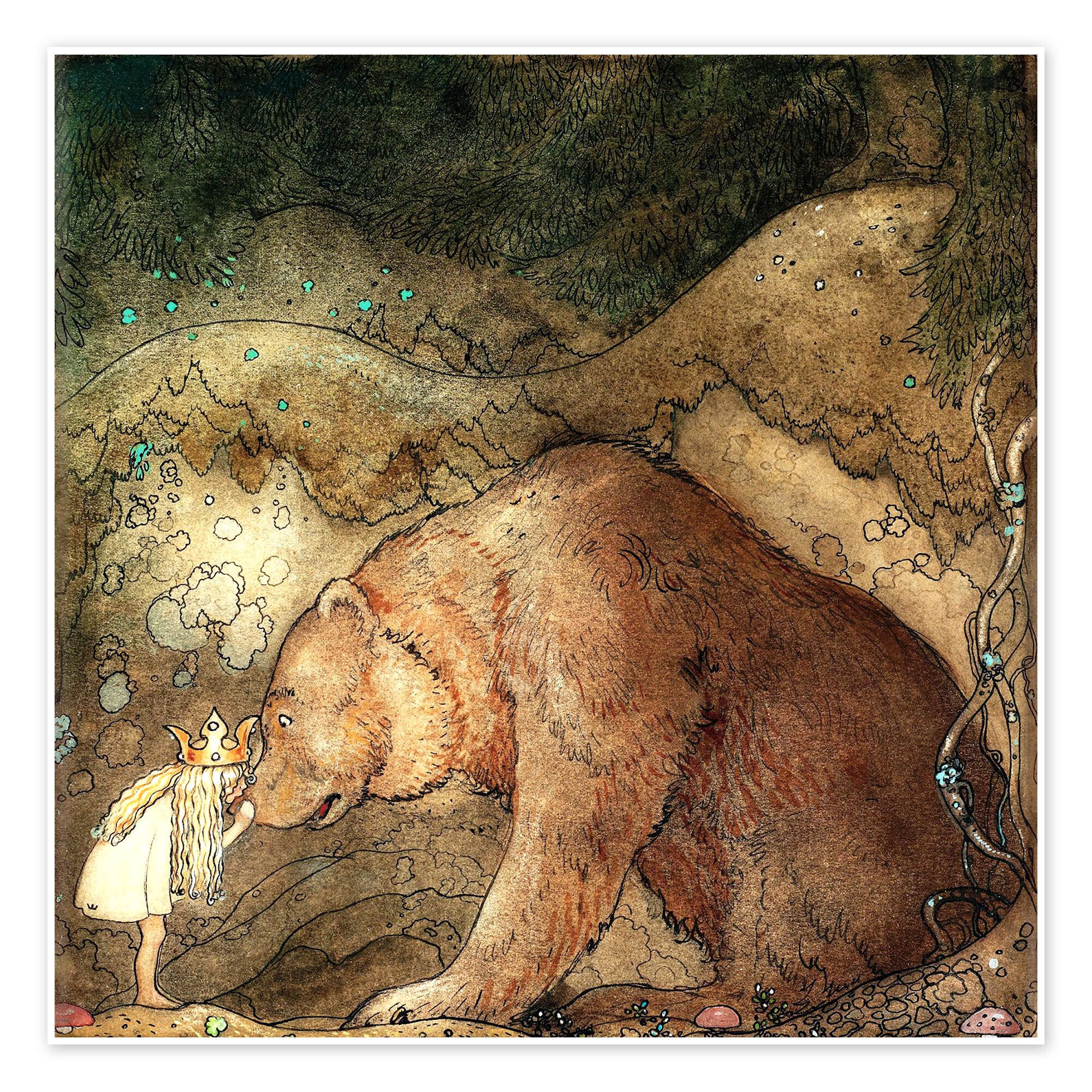 Posterlounge Wandbild Kuss auf die Nase, John Bauer, erhältlich als Poster, Leinwandbild, Wandsticker oder Acrylglasbild