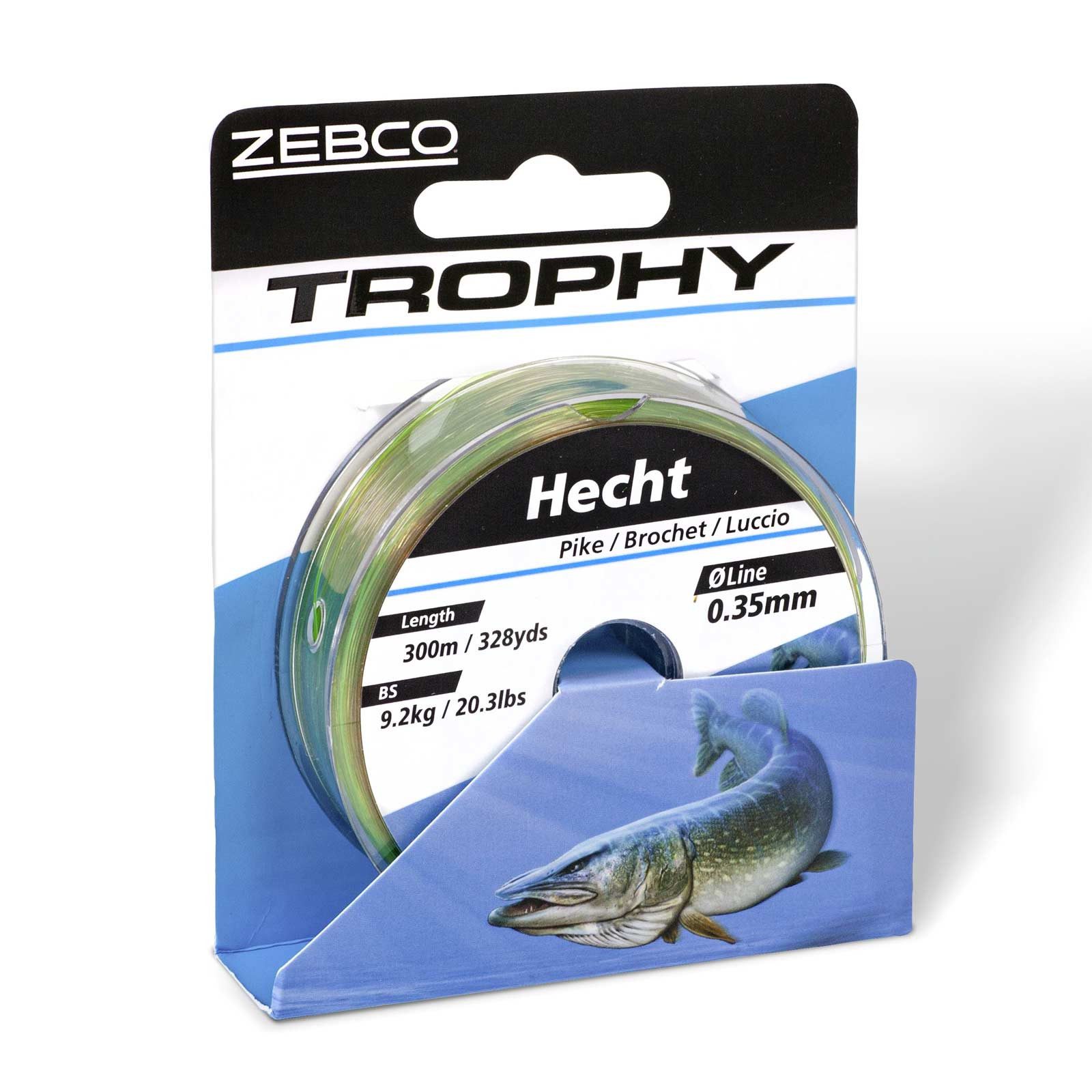 Zebco Angelschnur, 300 m Länge, Zebco Trophy Hecht 0,35mm 300m TOP Angelschnur