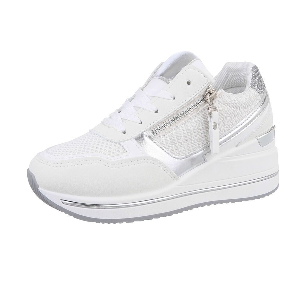Ital-Design Damen Freizeit Sneaker (86344882) Keilabsatz/Wedge Sneakers Low in Weiß