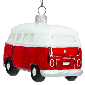 SIKORA Christbaumschmuck BS718 VW Bus Bulli Glas Figur Premium Weihnachtsbaum Anhänger