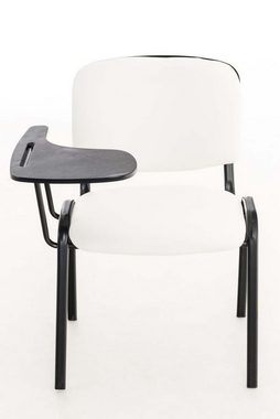 TPFLiving Besucherstuhl Keen mit hochwertiger Polsterung - Konferenzstuhl (Besprechungsstuhl - Warteraumstuhl - Messestuhl), Gestell: Metall schwarz - Sitzfläche: Kunstleder weiß