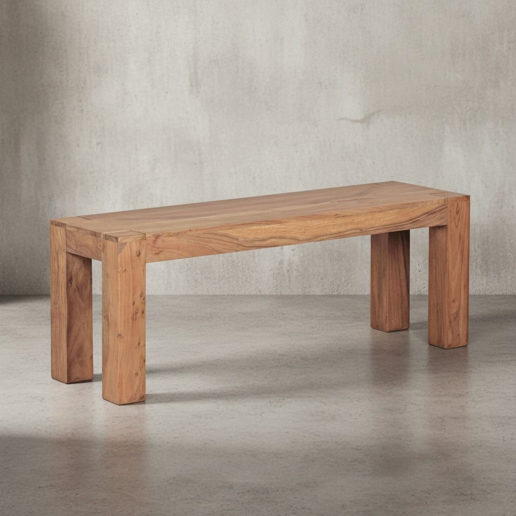 KADIMA DESIGN Sitzbank Massivholz-Sitzmöbel im Landhaus-Stil  Naturbelassenes Design