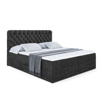 ALTDECOR Boxspringbett BOXI8 (Multipocket-Matratze H4, H3 Matratze Bonellfederung, Topper, Kopfteil)