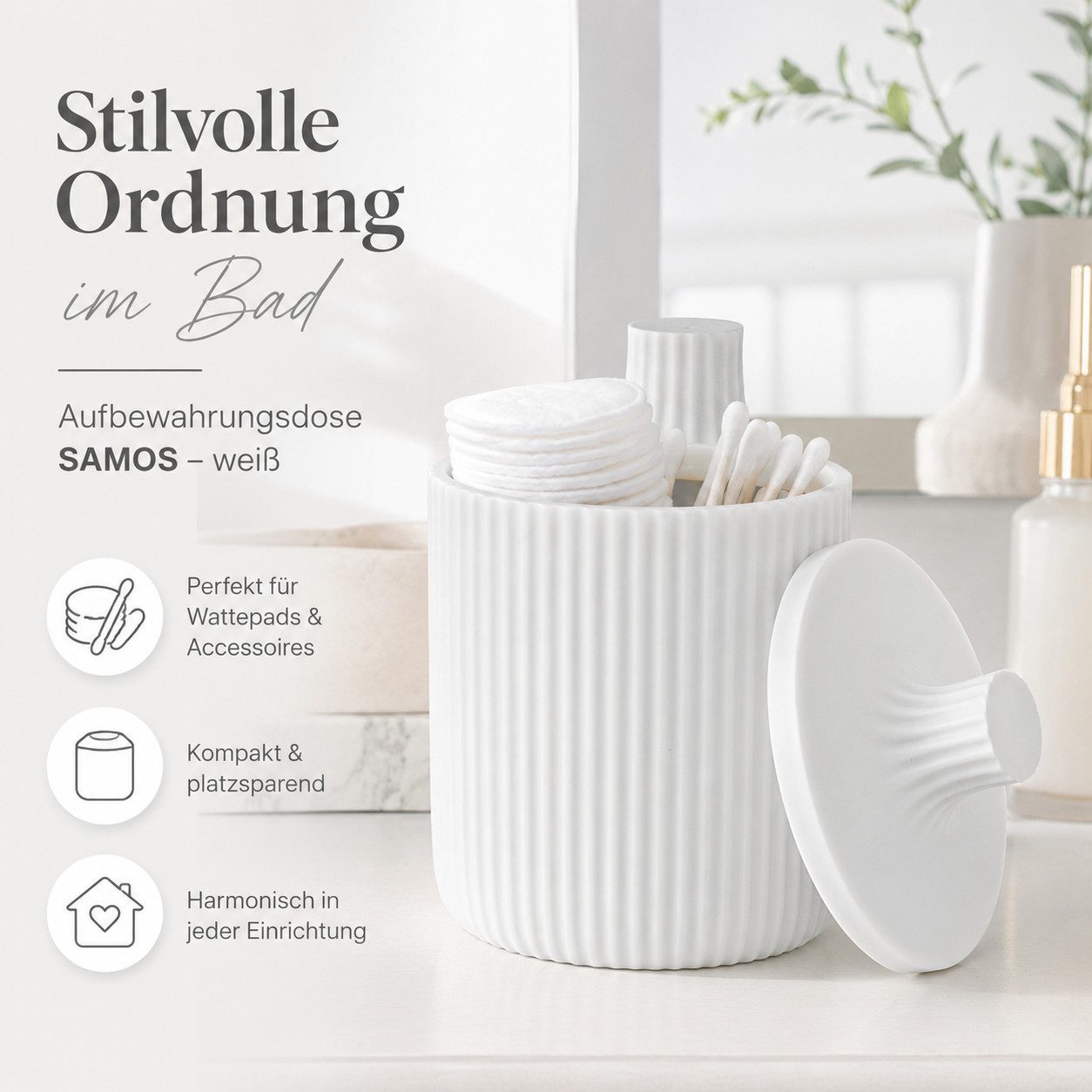 Testrut Aufbewahrungsdose Aufbewahrungsbox Samos - Weiß