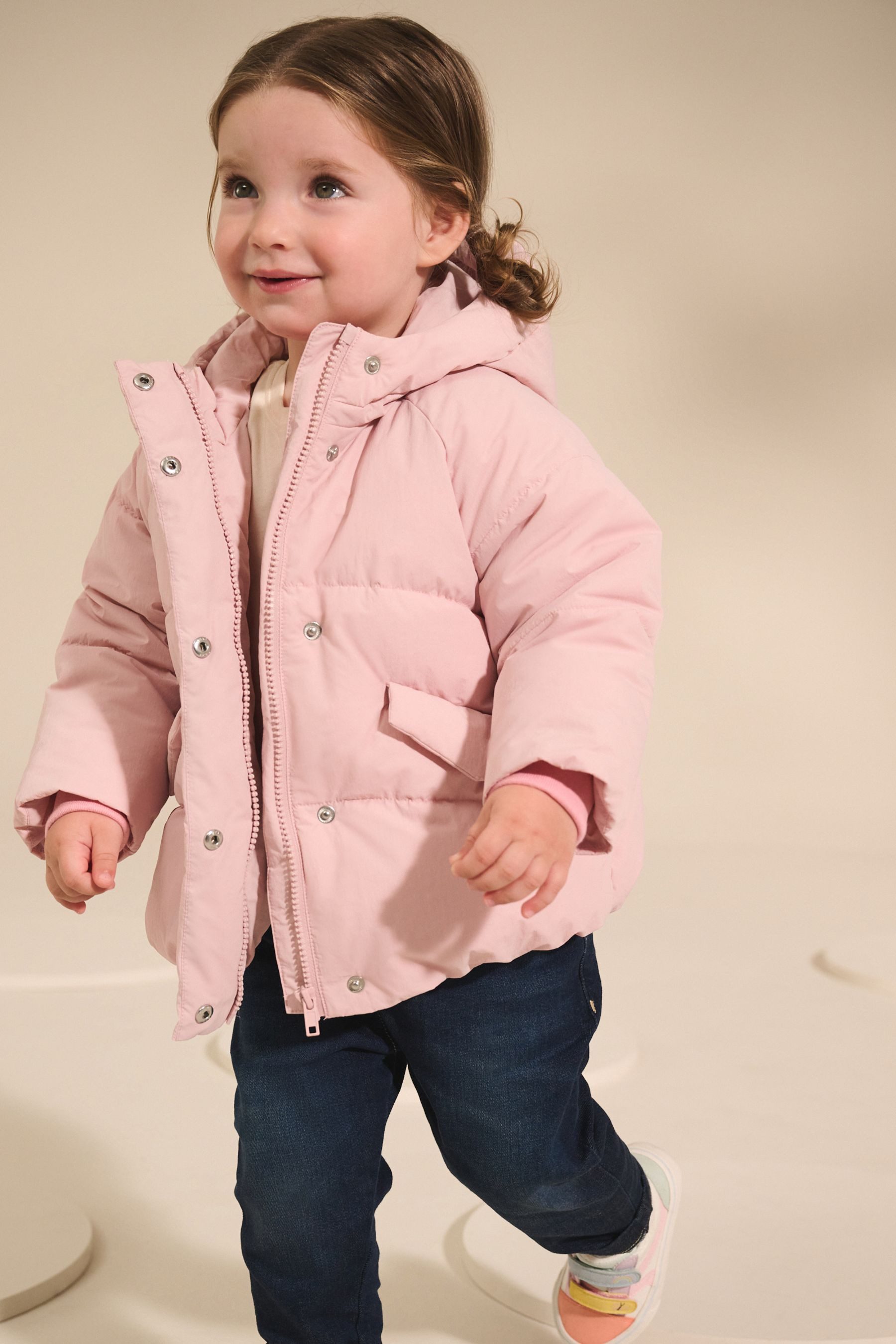 Next Fellimitatmantel Wasserabweisender Steppmantel mit Kunstfellfutter (1-tlg)