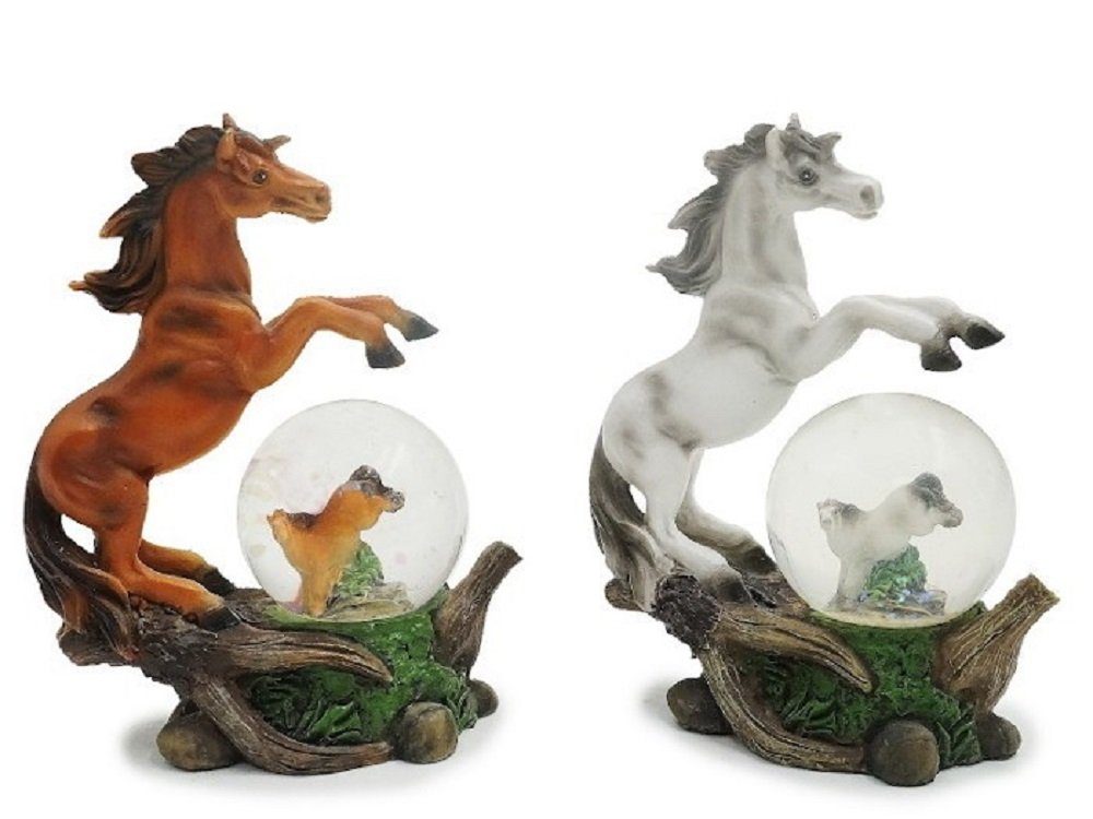 Euro Souvenirs Dekokugel Pferd aus Polyresin mit Pferdchen Glitzerkugel 9x5x11,5cm (1 St), Souvenir Figuren Dekorationsartikel - Geschenkartikel