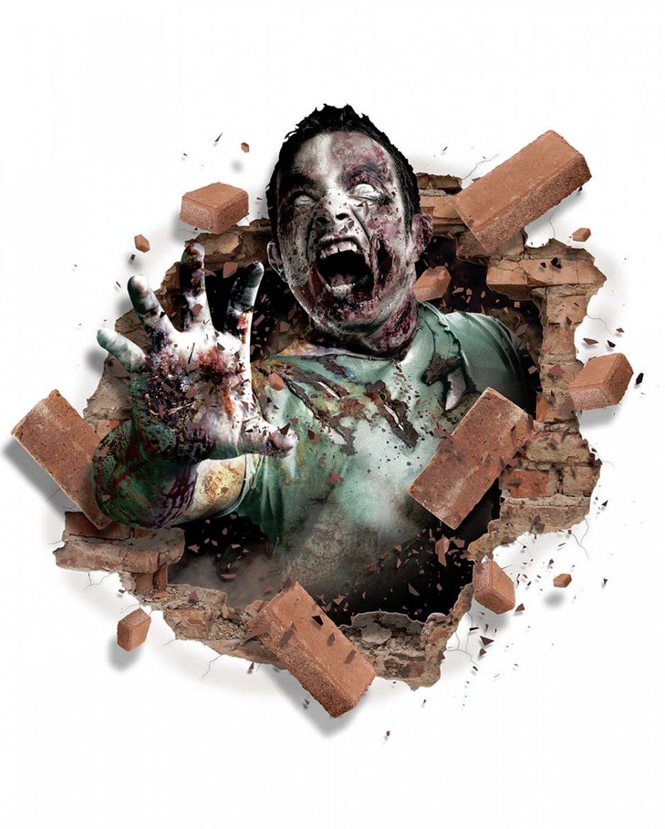 Hängedekoration Selbstklebende 3D Deko Folie Zombie als optische T
