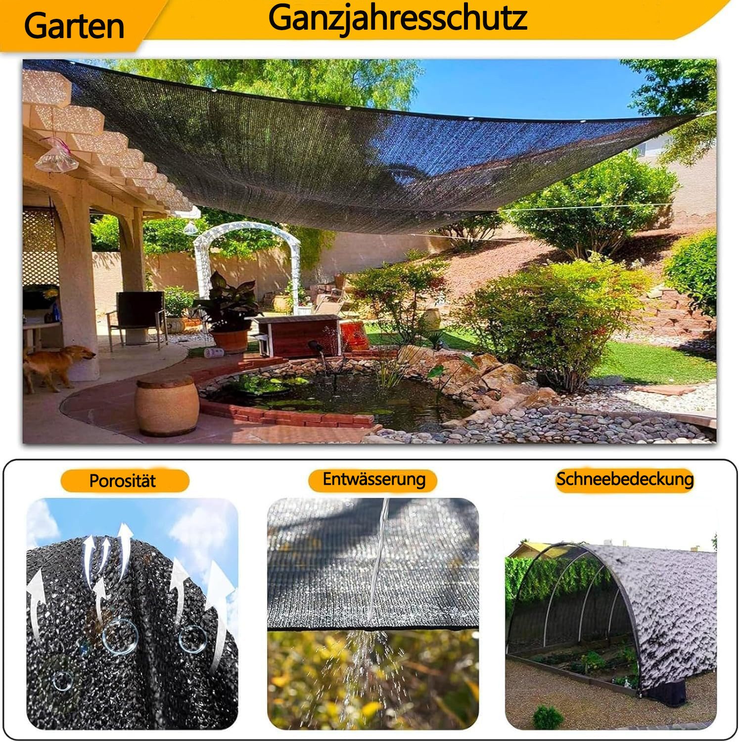 Coonoor Balkonsichtschutz Schattennetz Mit Ösen,80% Sonnenschutznetz günstig online kaufen