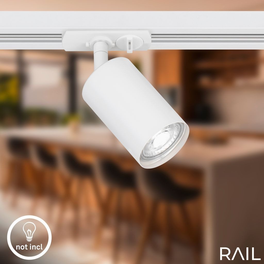 Briloner Leuchten LED Deckenleuchte 8009066B, LED wechselbar, 2700K - Extra-Warmweiß, Schienensystem Rail 2,25 m Weiß max. 9W Decke Wohnzimmer Büro Küche