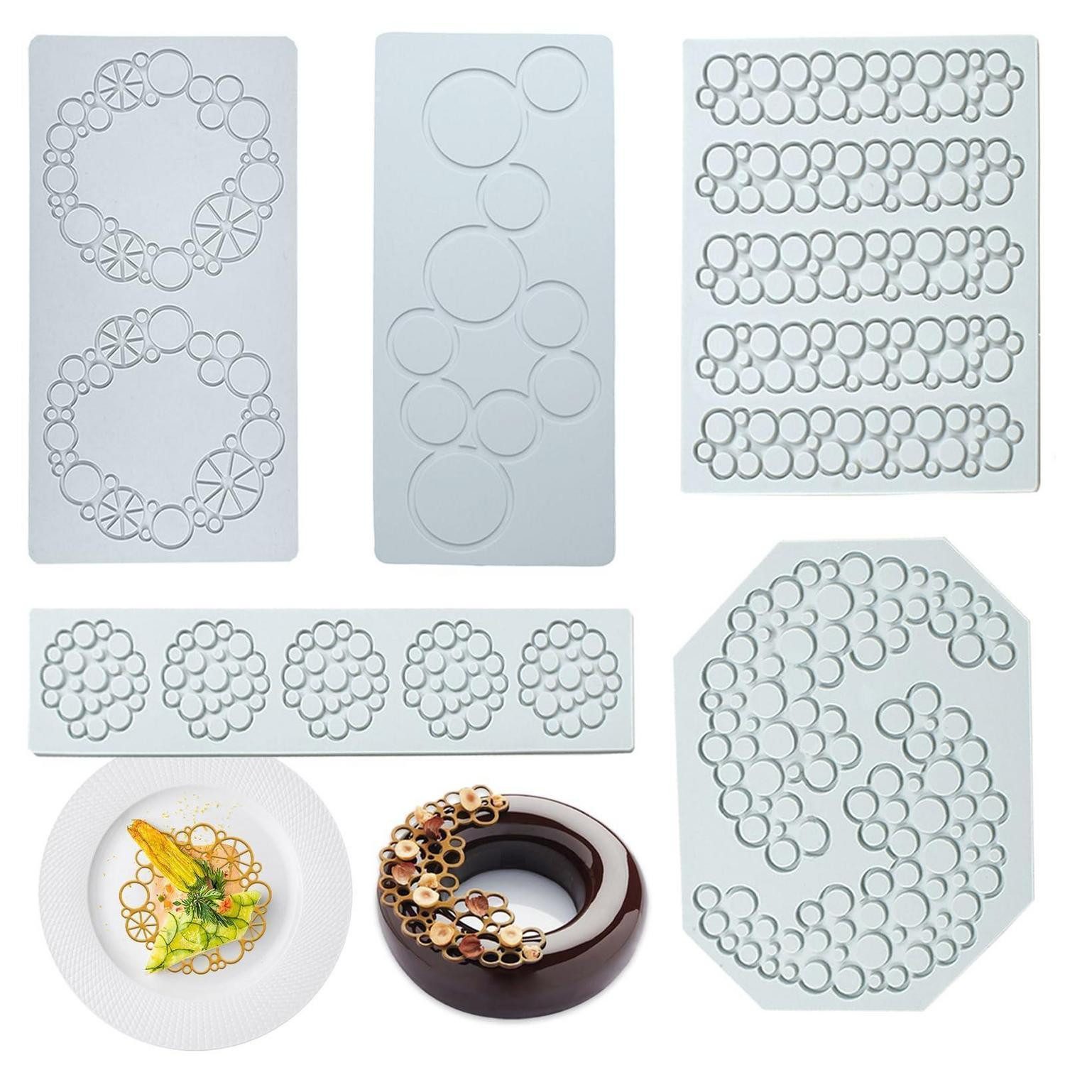 LuxusKollektion Sticker Silikonform Backen DIY 5er Set Kuchen Deko, (5-tlg)