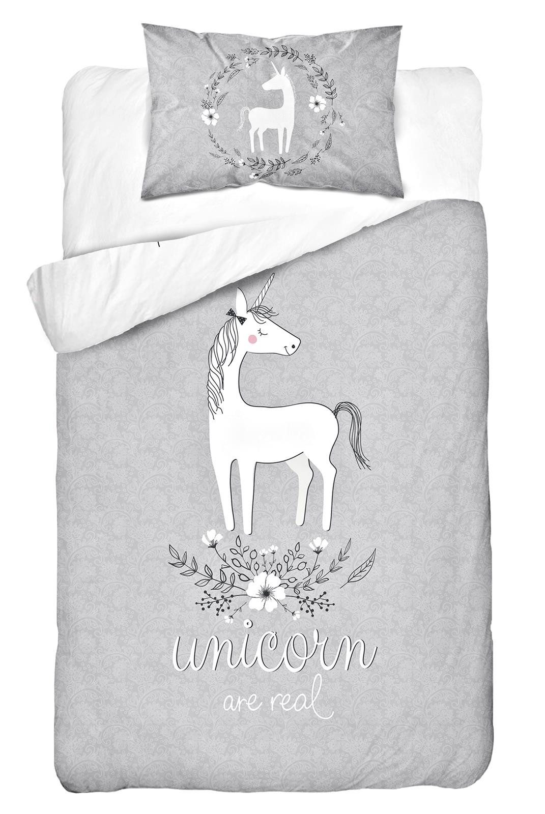 Carpe Sonno Babybettwäsche Baby Bettwäsche Set 100x135 Bettbezug Babybett Bettwäsche 100x135, Mischgewebe, 2 teilig, Kleinkind Babybettwäsche 100x 135 Grau Neugeborene