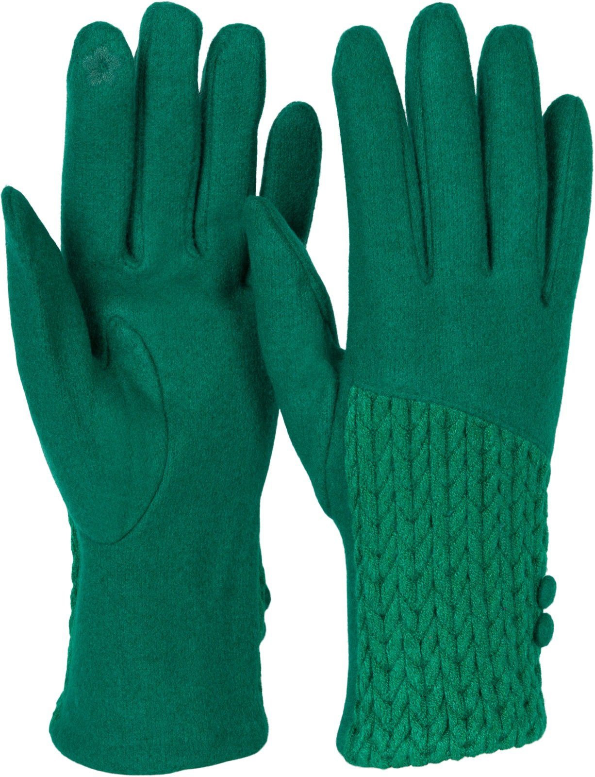 styleBREAKER Fleecehandschuhe Touchscreen Handschuhe Zopfmuster (1-St)