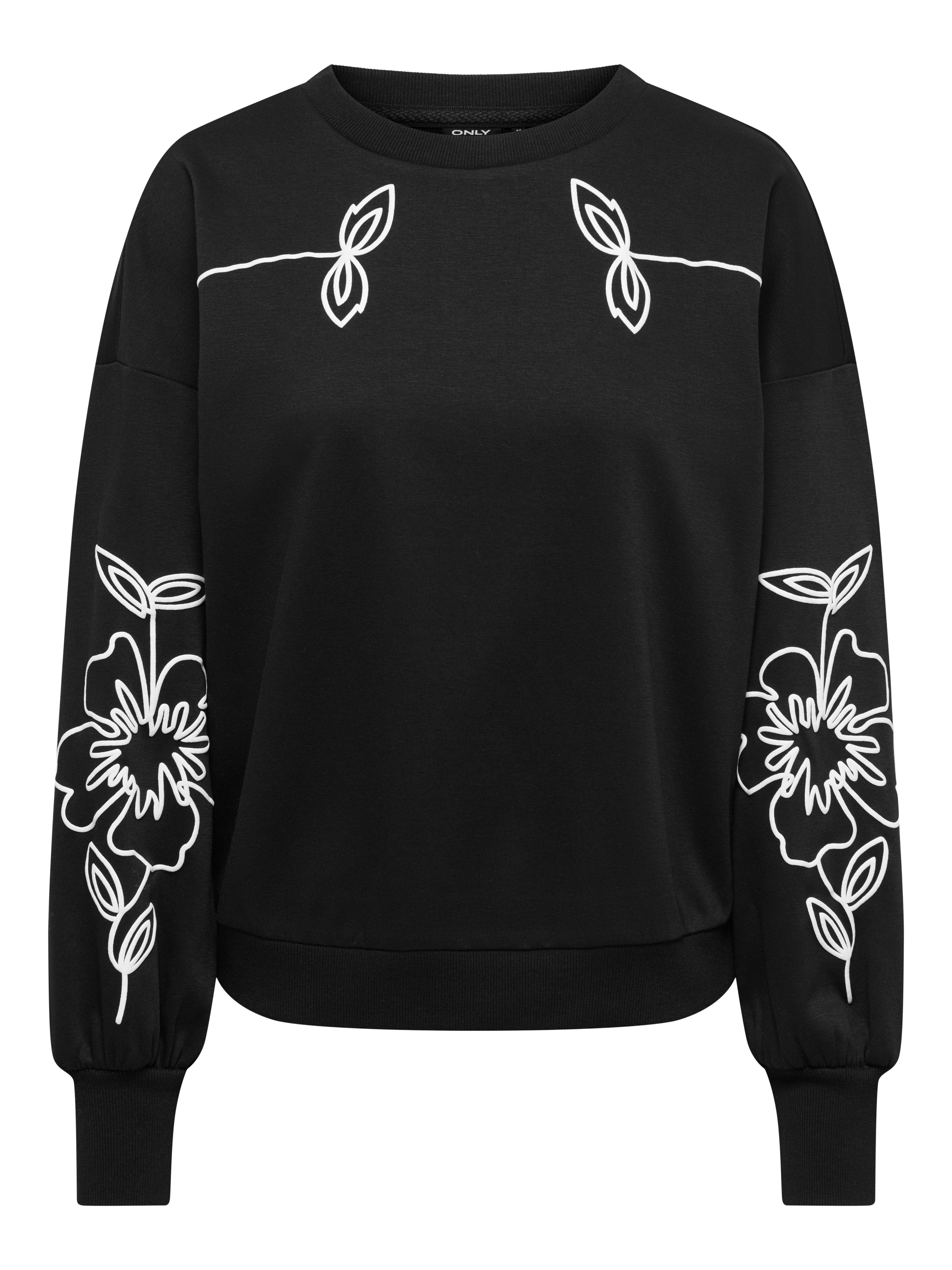 ONLY Sweatshirt ONLBROOKE L/S O-NECK FLOWER SWT Baumwollmischung, regular fit