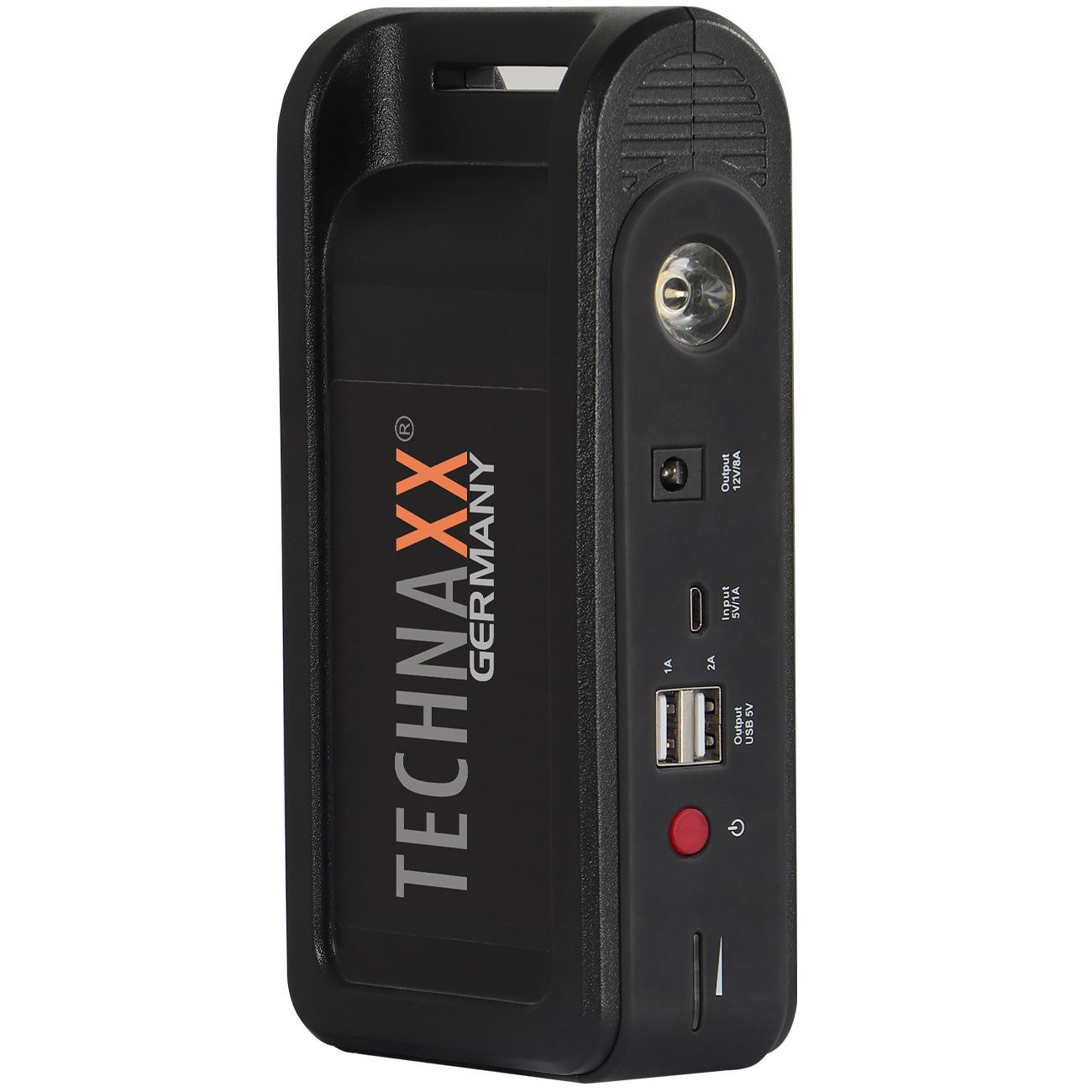 Technaxx Profi Auto-Starthilfe & Powerbank 12000mAh, 500A, LiFePO4, LED Powerbank (Anlaufstrom 350 A / Spitzenstrom maximal 500 A V), Starthilfe-Kit geeignet 12V-Fahrzeuge Benzin- und Dieselmotoren
