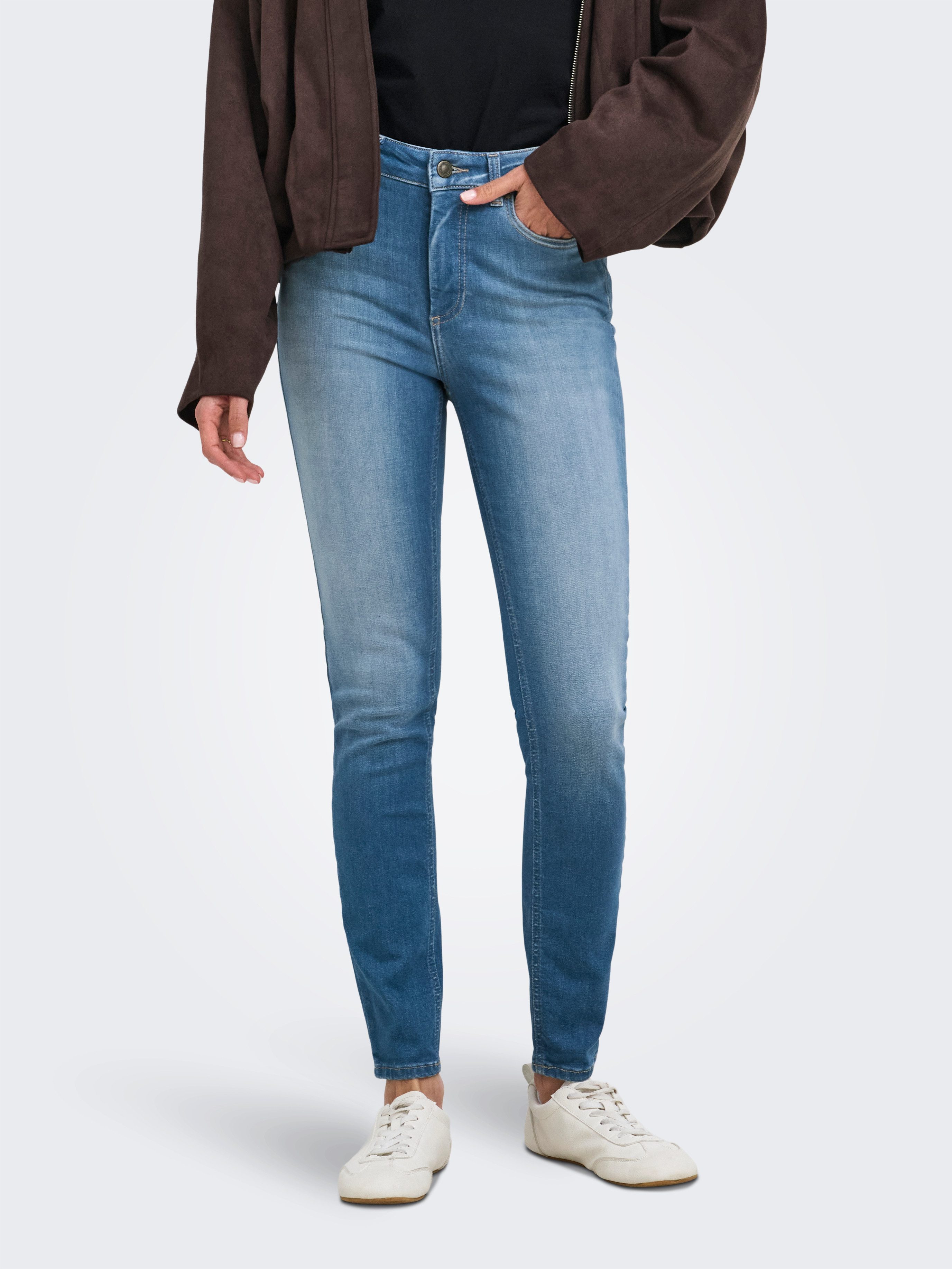 ONLY Skinny-fit-Jeans ONLBLUSH HW SKINNY ANK DNM Baumwollmischung, skinny fit