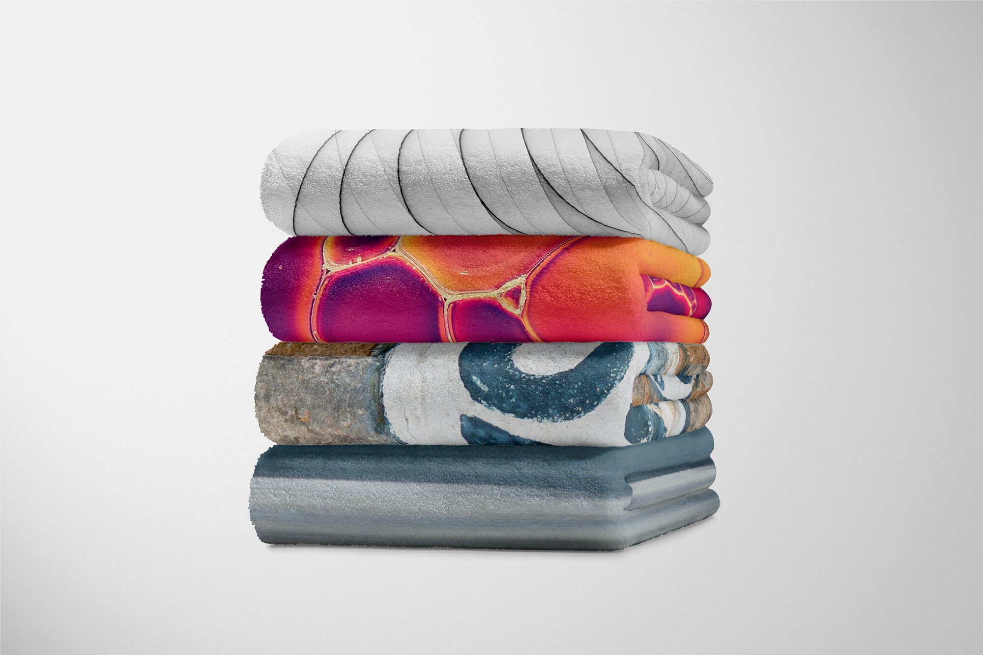 Kuscheldecke Fotomotiv Baumwolle-Polyester-Mix (1-St), Handtücher Handtuch Saunatuch Strandhandtuch Handtuch Auffallend Numm, mit Sinus Wandstruktur Art