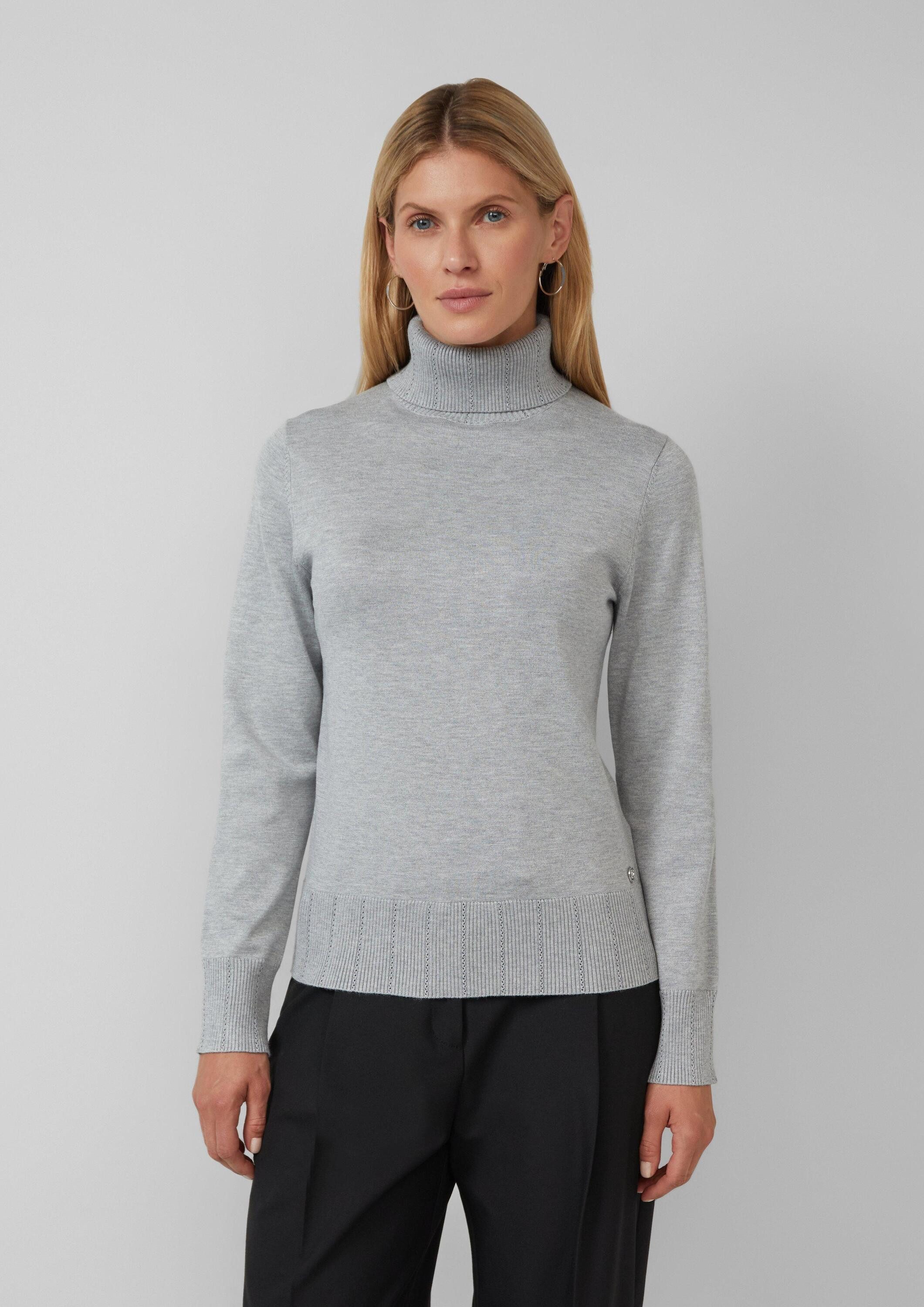 s.Oliver Longpullover Strickpullover Slim-Fit-Pullover mit Ajour-Details günstig online kaufen